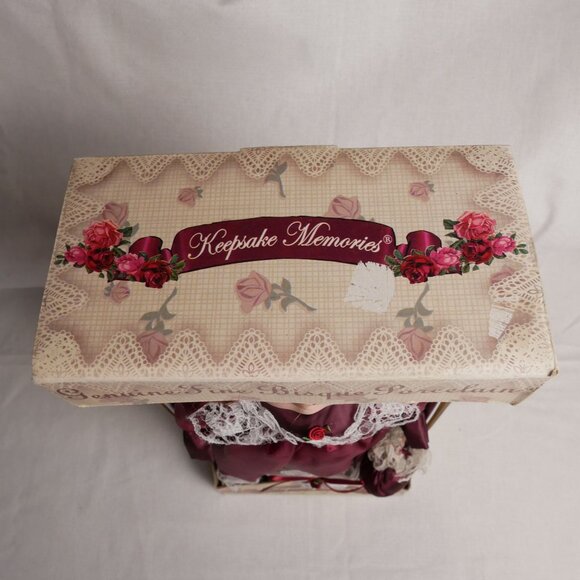 Dan Dee Fine Bisque Porcelain Doll In Burgundy Dress With Lace & Bow LE NIB - Picture 8 of 11